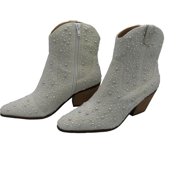 Betsey Johnson Emory Rhinestone Western Boot Size 8 - Picture 3 of 12